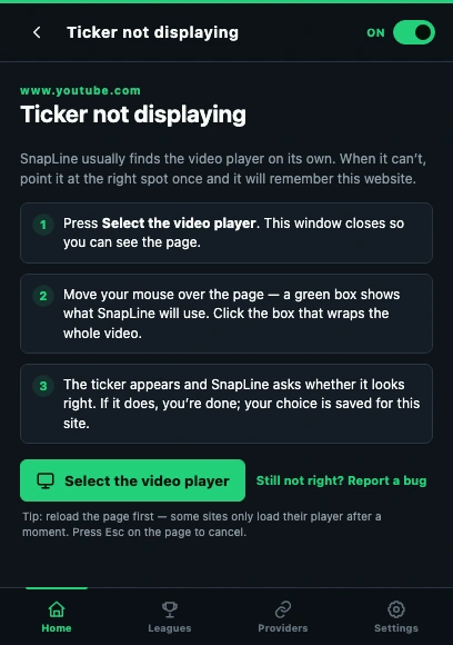 Select the actual video player. Numbered callouts explained below; fictional demo data.