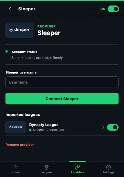 Connect and verify sleeper. Numbered callouts explained below; fictional demo data.