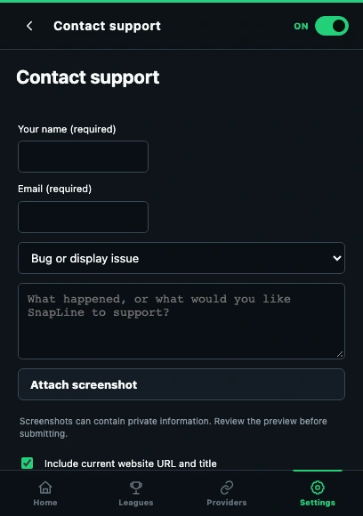 Send a useful bug report. Numbered callouts explained below; fictional demo data.
